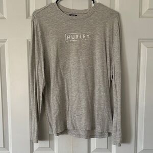 Hurley Light Gray Long Sleeve Tee for Men